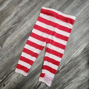Striped Red and White Kids Leggings